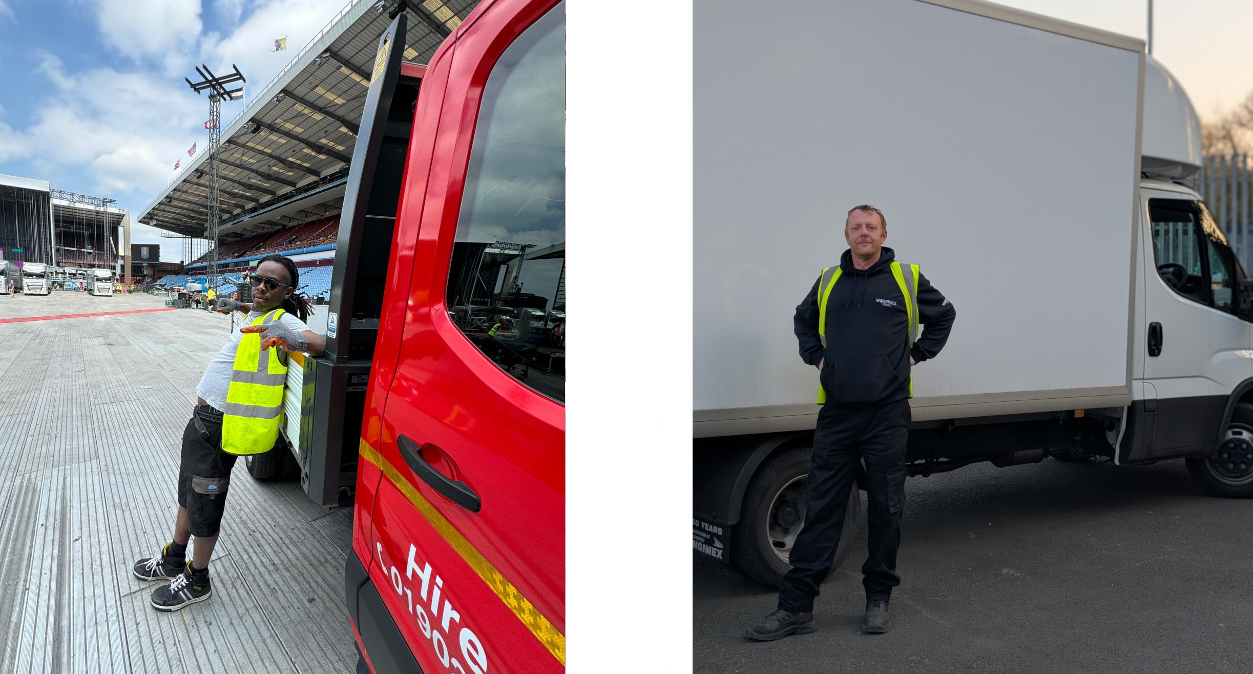 Event logistics driver delivering production equipment